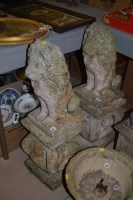 Lot 594 - A pair of 20th Century composite stone garden...