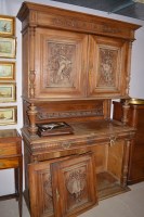 Lot 609 - A late 19th Century oak buffet cupboard,...