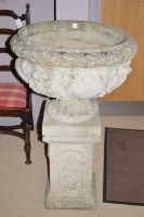 Lot 750 - A 20th Century composite stone jardiniere and...