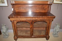 Lot 770 - A Victorian flame mahogany sideboard, the back...