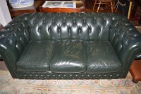 Lot 654 - A pair of buttoned leatherette Chesterfield...