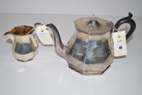 Lot 16 - A silver teapot and matching milk jug, by...