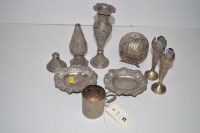 Lot 25 - Indo-Persian white metal items, to include: a...