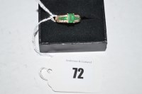 Lot 72 - An emerald and diamond ring, the rectangular...