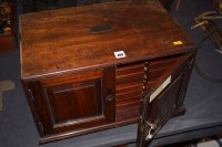 Lot 460 - A table top mahogany coin cabinet fitted two...