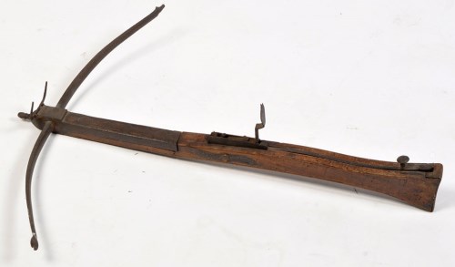 Lot 500 - An 18th Century German crossbow, the cast iron...