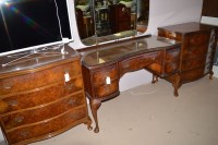Lot 734 - A pair of reproduction figured walnut...