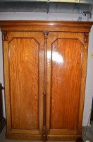 Lot 821 - A Victorian mahogany two door wardrobe with...