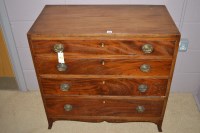Lot 864 - A small Georgian inlaid mahogany chest of four...