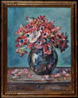 Lot 122 - Madeleine Lacourt (20th Century) Flowers in a...