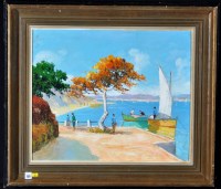 Lot 139 - Doyley John (1928-) A Mediterranean harbour...
