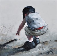 Lot 146 - Keith Proctor (b.1961- ) Boy playing with a...