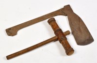 Lot 348 - An axe, the cast iron head stamped 'Foxall',...