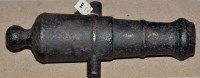 Lot 354 - A cast iron black painted deck cannon, 50cms...
