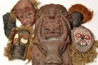 Lot 370 - A selection of 20th Century tribal masks,...