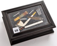 Lot 379 - An Edwardian pietra dura panelled smoker's box,...