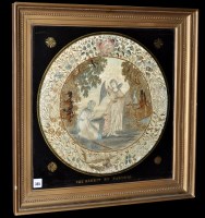Lot 385 - A 19th Century silkwork picture - 'The Hermit',...