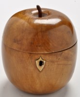 Lot 399 - An apple pattern fruitwood tea caddy, with...