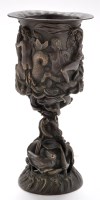 Lot 422 - A 20th Century cast bronze goblet, depicting...