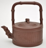 Lot 511 - Chinese Yixing stoneware 'Bamboo' teapot and...