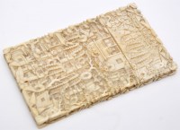 Lot 514 - Chinese carved ivory card case and cover, with...