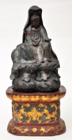 Lot 517 - Chinese bronze cloisonne figure of a deity,...