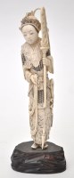 Lot 520 - Chinese ivory figure of a warrior, wearing...