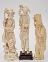 Lot 521 - Sino-Japanese ivory figure of Shou Lao,...