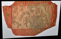 Lot 522 - Chinese gilt thread embroidered silk panel...