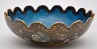 Lot 527 - A Chinese cloisonne lobed bowl, the interior...