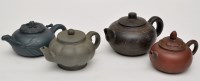 Lot 529 - Four Yixing stoneware teapots and covers, of...