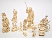 Lot 545 - Japanese Meiji period part ivory figure of a...