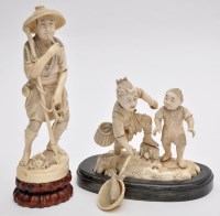 Lot 548 - Japanese Meiji period ivory figure of a...