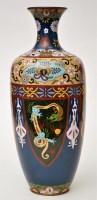 Lot 551 - Large Japanese cloisonne vase, the blue ground...