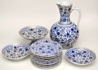 Lot 555 - Fourteen-piece blue and white service of...