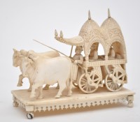 Lot 557 - Carved 19th Century Indian ivory model of a...