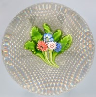 Lot 567 - Four flower posy glass paperweight, possibly...