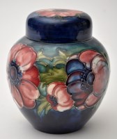 Lot 589 - Moorcroft 'Anemone' jar and cover, the...