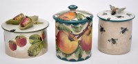 Lot 593 - Wemyss ware, comprising: honey jar and cover,...