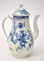 Lot 612 - English blue and white porcelain coffee pot,...