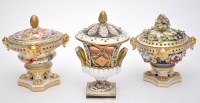 Lot 628 - Three Derby pot-pourri and covers, of...