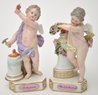 Lot 646 - Two Meissen figures of Cupid from the 'Device...