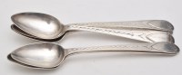 Lot 696 - Five late Georgian teaspoons, by Thomas...