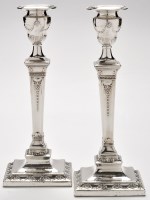 Lot 712 - A pair of Victorian candlesticks, by...