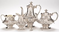 Lot 720 - A Victorian four-piece tea and coffee service,...