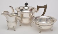 Lot 728 - An Edwardian and later three-piece matched tea...