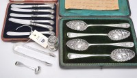 Lot 737 - Four George III fruit serving spoons, by...