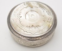 Lot 757 - A Dutch silver and mother-of-pearl snuff box,...