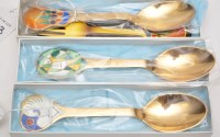 Lot 773 - A Danish July 1978 925 silver gilt spoon, with...