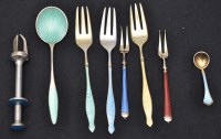 Lot 777 - Three silver gilt and varicoloured enamelled...